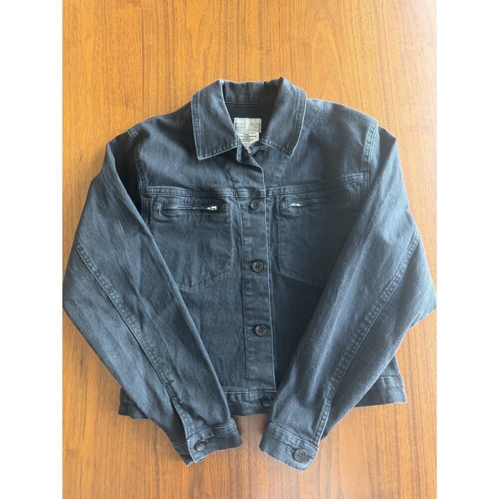 French Dressing Women's Black Jeans Jacket w/Zipped Pockets - Size 8